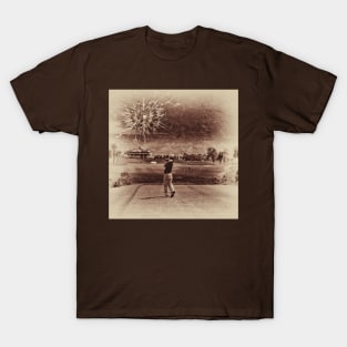 Broken Glass Sky Sepia T-Shirt